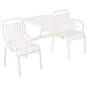 Magcial 3-zits metalen tuinbank met klaptafel wit